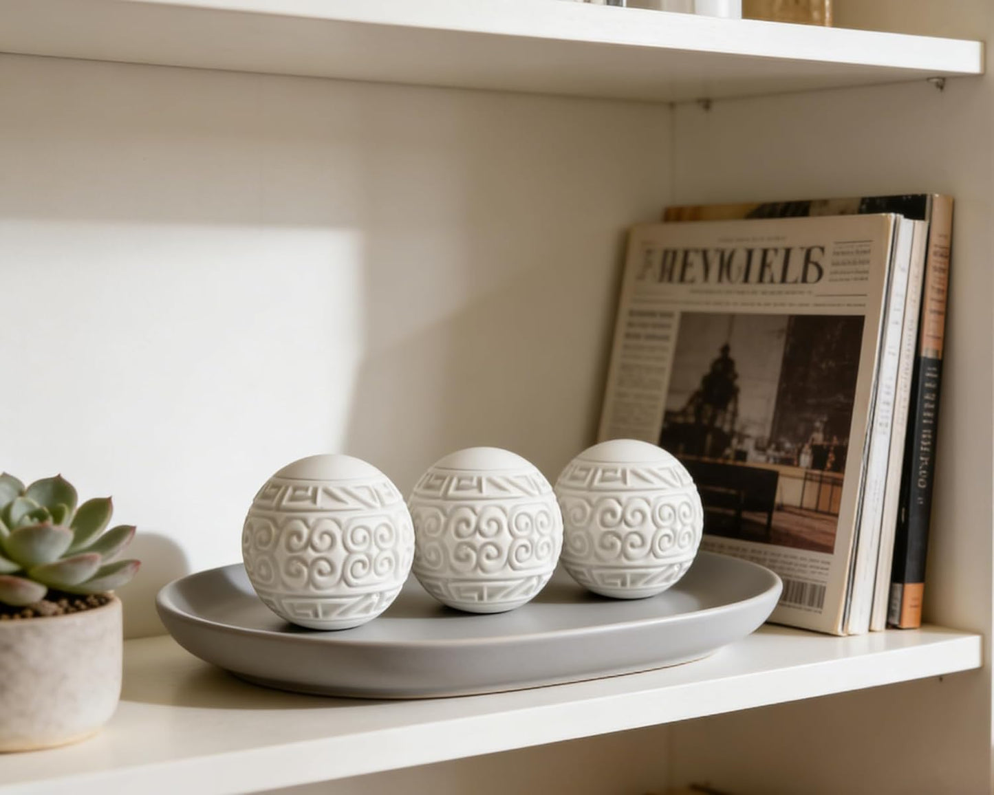 3 Pack Gold Decorative Ball for Centerpiece Bowls, 3 inch Orbs Spheres for Home Living Room Coffee Table Centerpieces Shelf Decoration