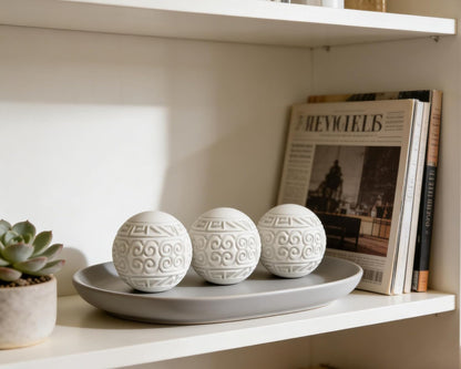 3 Pack Gold Decorative Ball for Centerpiece Bowls, 3 inch Orbs Spheres for Home Living Room Coffee Table Centerpieces Shelf Decoration