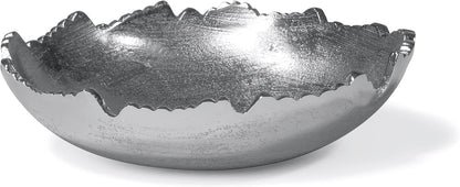 Red Co. 8.75” Gold Moon Decorative, Asymmetrical Torn, Hammered Metal Centerpiece Bowl with Sculpted Edges