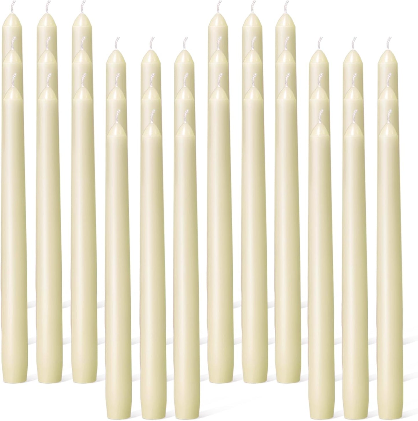 Everymoment Ivory Taper Candles - 4 Pack 10 Inch Candlesticks - Dripless & Smokeless Tapered Candle 8 Hours Unscented Cream Candle Sticks - Perfect for Wedding Holiday Dinner Party Home Decor