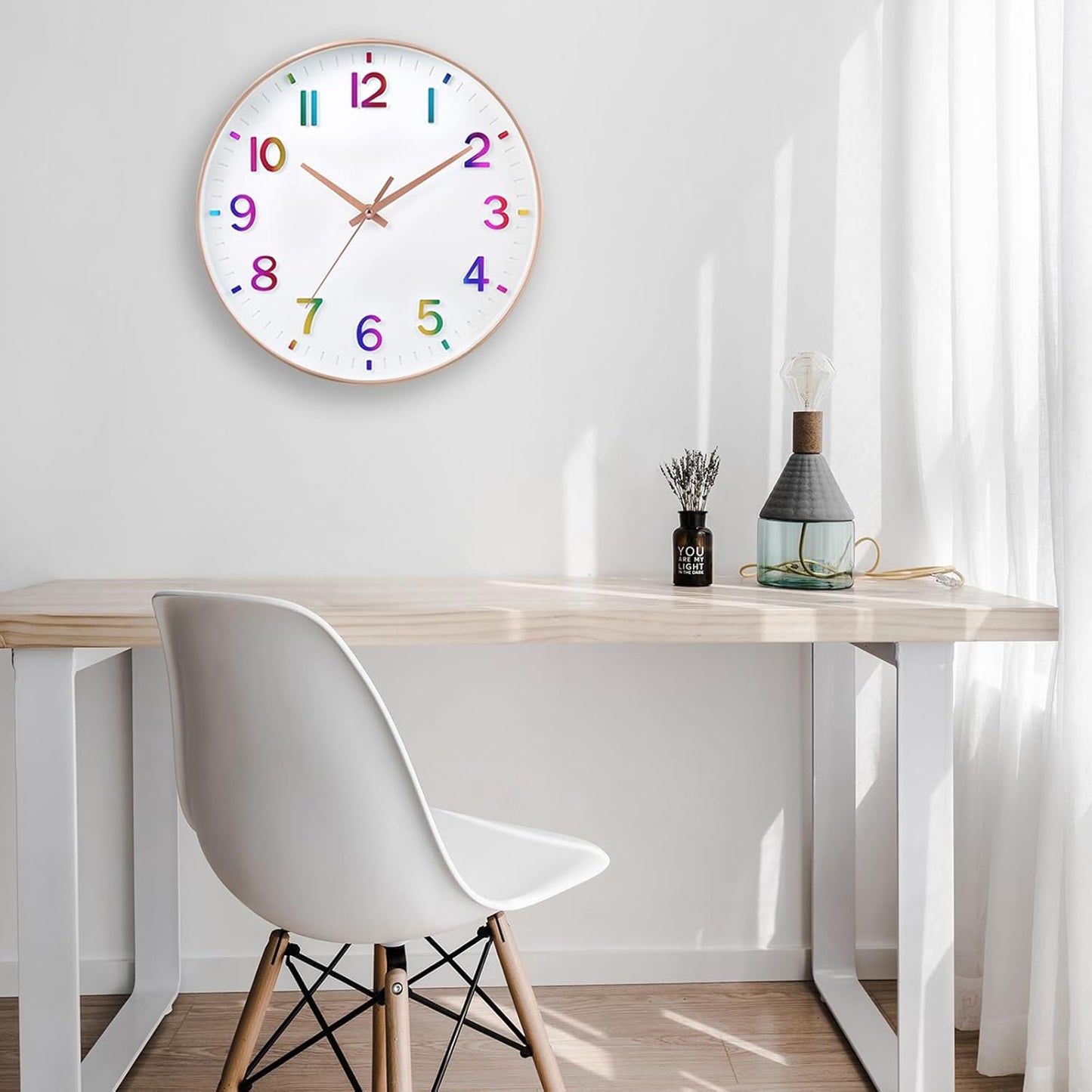 HZDHCLH Wall Clocks Battery Operated,12 inch Silent Non Ticking Modern Wall Clock for Living Room Bedroom Kitchen Office Classroom Decor (Olive Green and Gold)