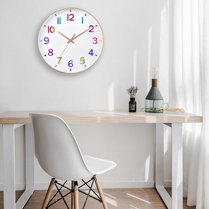 HZDHCLH Wall Clocks Battery Operated,12 inch Silent Non Ticking Modern Wall Clock for Living Room Bedroom Kitchen Office Classroom Decor (Olive Green and Gold)