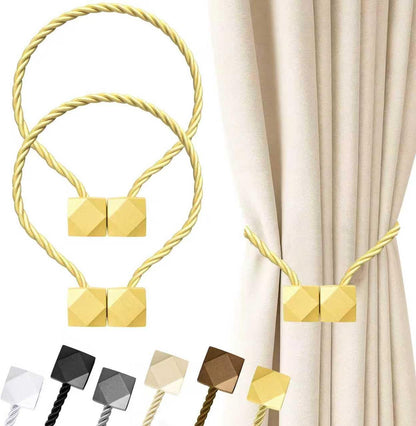Hion Magnetic Curtain Tiebacks Black 2pcs, Curtain Tiebacks Buckles Holdbacks Holders Hooks Clip for Home Outdoor Bedroom Office Decorative Curtain