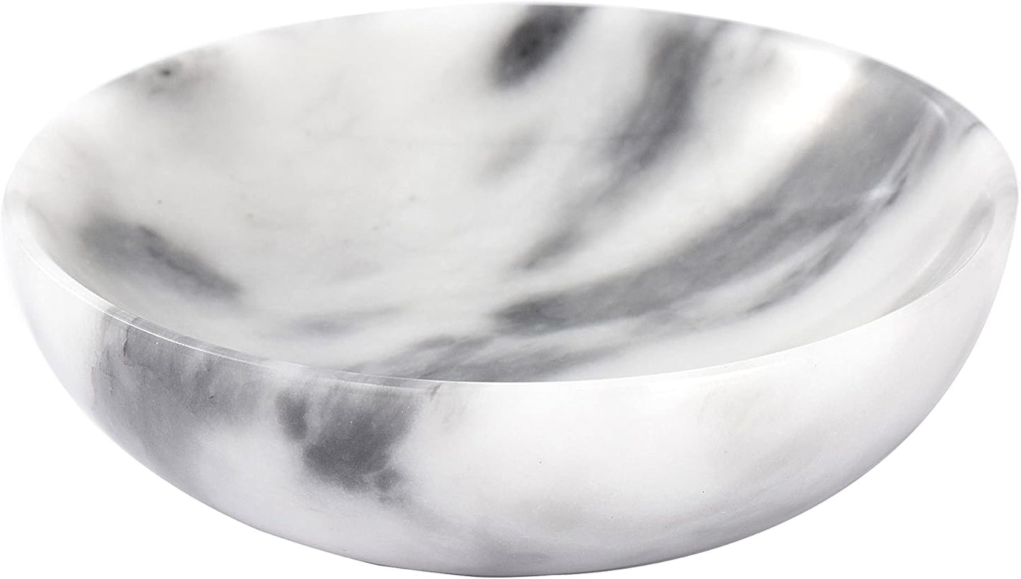 4.72 Inch Small Decorative Bowls, Natural Marble Decorative Bowls for Home Decor, Key Bowl, Coffee Tables Centerpiece, Soap Serving Bowl, Incense Burner, Smudge Bowl