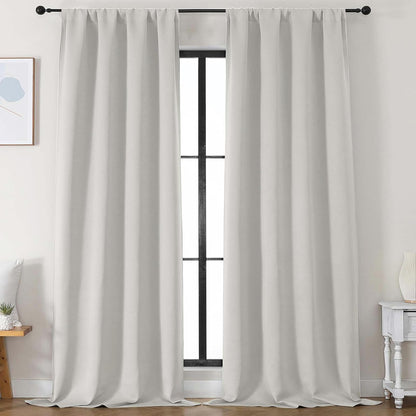 Simplebrand Ava Sage Green Blackout Curtains for Bedroom 63 Inch Length 2 Panels Set, Solid Thermal Insulated Energy Saving Rod Pocket Window Treatment Curtains Blackout Drapes, W40 x L63 Inch, Sage - Colors A