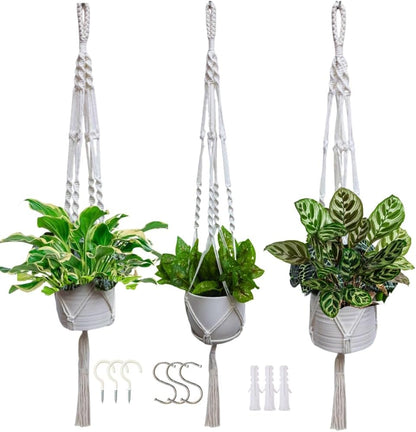 feedee Macrame Plant Hangers Indoor Macrame Hanging Planters for Indoor Plants, 6 Pack Hanging Plant Holders Indoor Hanging, Macromay Plant Hangers for Indoor Plant Hanger, Outdoor Flower Pots Holder
