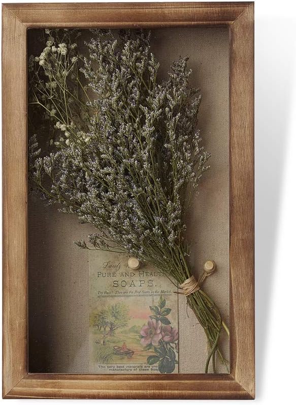 Freezing point Shadow Box Frame 8x8 Shadow Boxes Display Case with Linen Back Memorabilia Awards Medals Bouquet Photos Picture Badge Wedding Memory Box for Keepsakes Carbonized Small Pin Board