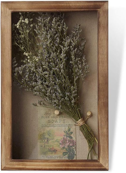 Freezing point Shadow Box Frame 8x8 Shadow Boxes Display Case with Linen Back Memorabilia Awards Medals Bouquet Photos Picture Badge Wedding Memory Box for Keepsakes Carbonized Small Pin Board