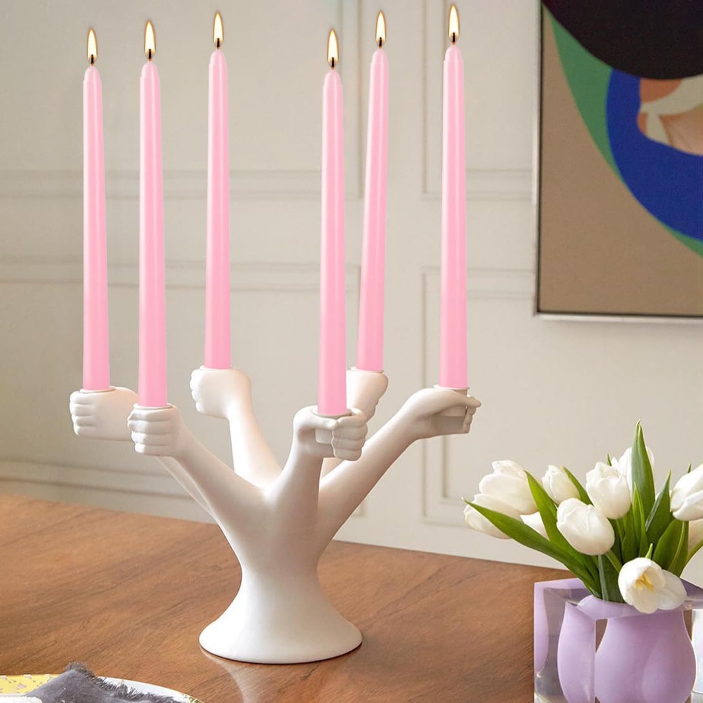 30-Pack 10-Color Taper Candles - 10 Inch Dripless & 10-Hour Burn｜Wedding/Birthday/Home Decor with Premium Wax