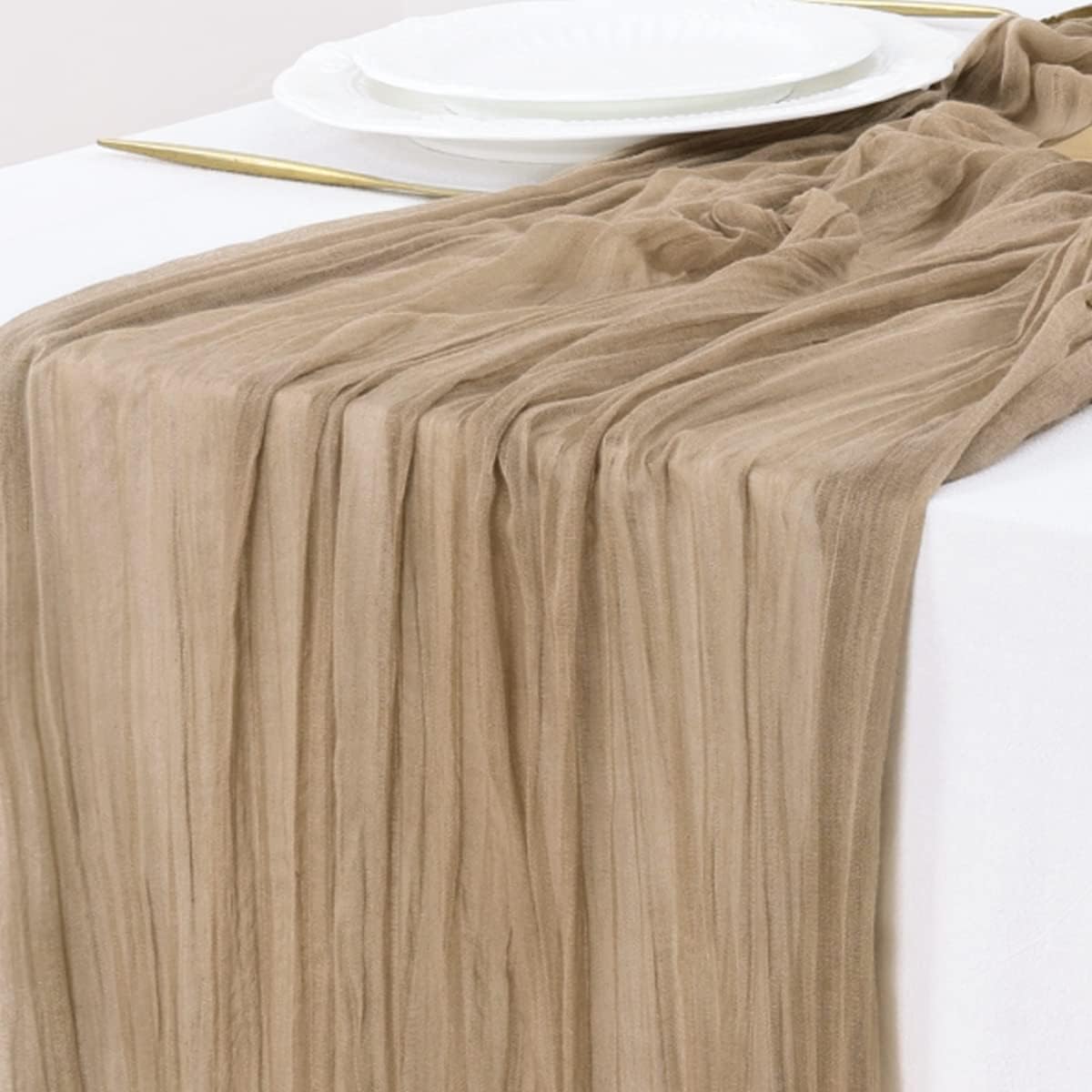 Socomi 3pcs Sage Green Cheesecloth Table Runner Summer Boho Rustic Gauze 120 inch 10FT Cheese Cloth Sheer Runner for Wedding Party Baby Shower Home Decor Holiday Decorations
