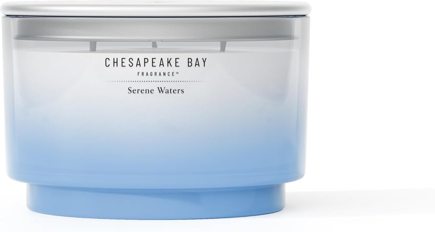 Chesapeake Bay, 11oz Marine Drift Scented Candle, Mood Evoking Fragrance, Textured Sea Glass-Inspired Jar, Premium Soy Blend Wax with Essential Oils, Coastal Fragrance for Home Décor or Gifting