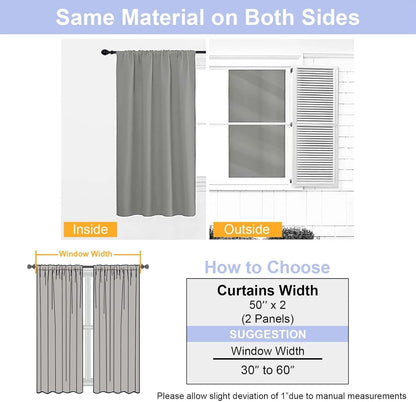 Simplebrand Ava Sage Green Blackout Curtains for Bedroom 63 Inch Length 2 Panels Set, Solid Thermal Insulated Energy Saving Rod Pocket Window Treatment Curtains Blackout Drapes, W40 x L63 Inch, Sage - Colors C