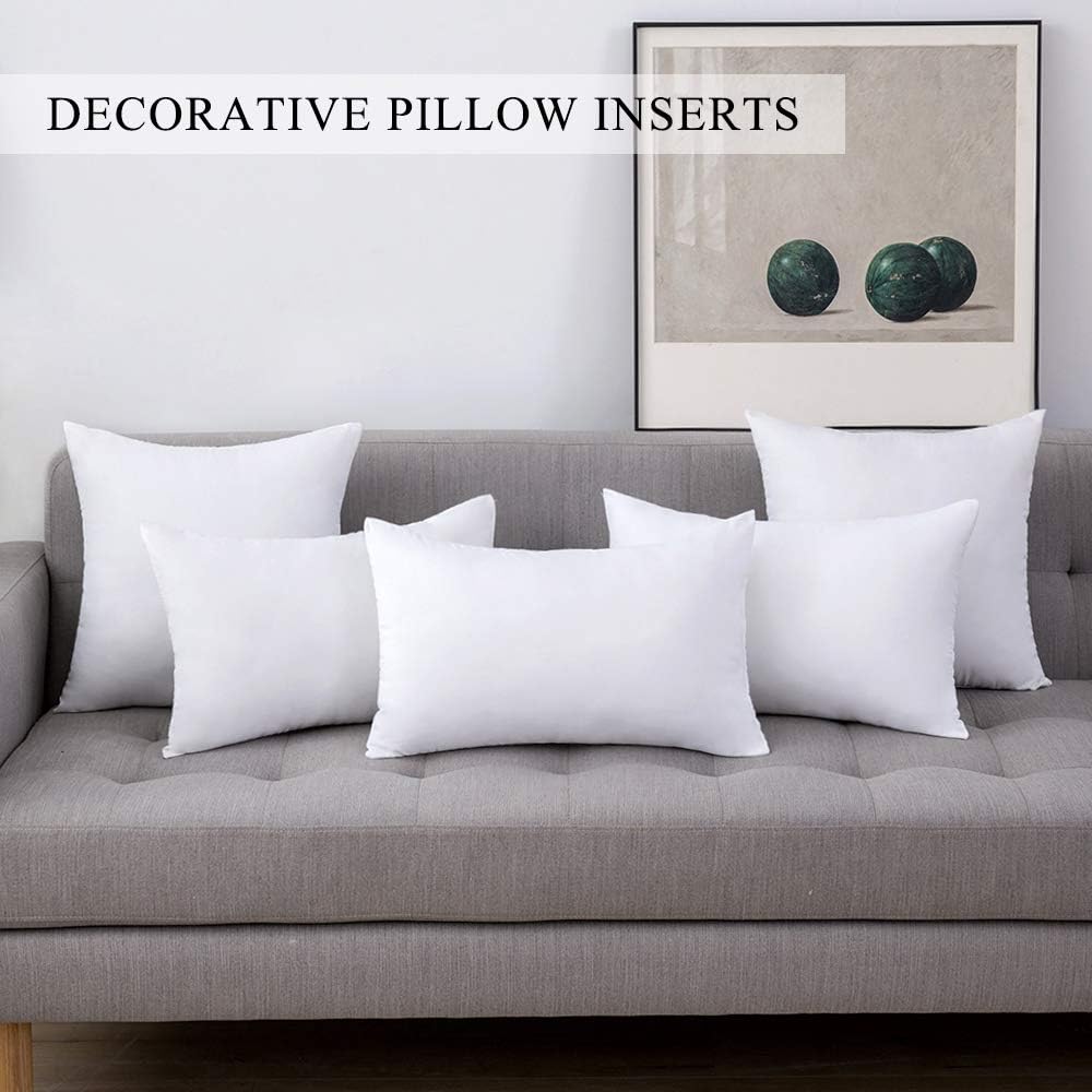 MIULEE 12x20 Pillow Inserts Set of 2, Rectangle Decorative Throw Pillow Premium Fluffy Lumbar Pillow Forms Stuffer for Living Room Sofa Couch Bed