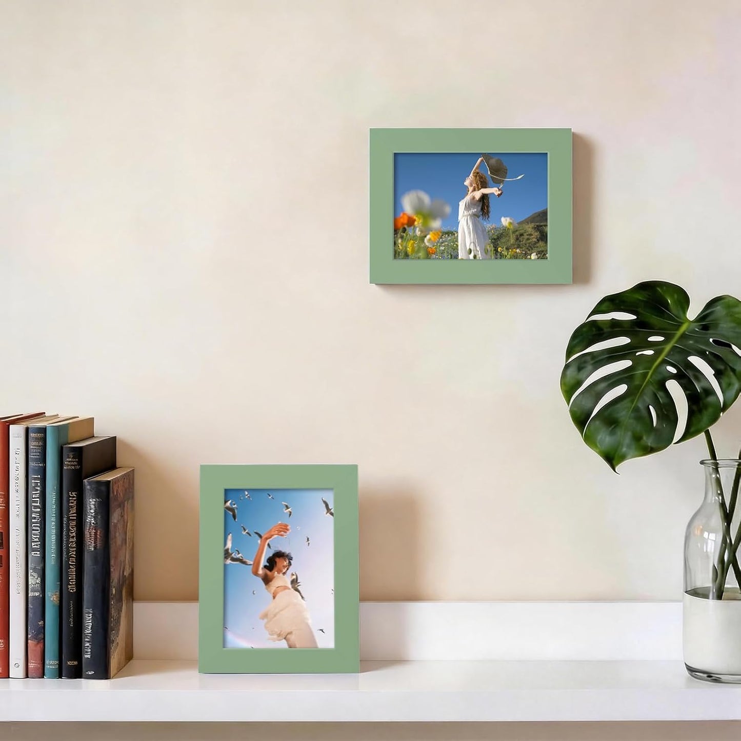 Egofine 12x16 Picture Frame Black, Covered by Plexiglass Made of Solid Wood, Display Pictures 9x12 and 11x14 with Mat or 12x16 Without Mat, for Wall Mounting Photo Frame - Colors A