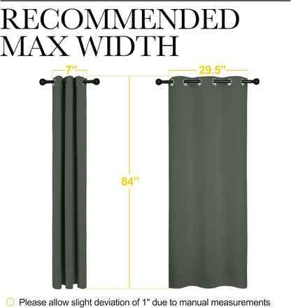NICETOWN Halloween Pitch Black Solid Thermal Insulated Grommet Blackout Curtains/Drapes for Bedroom Window (2 Panels, 42 inches Wide by 63 inches Long, Black) - Colors C