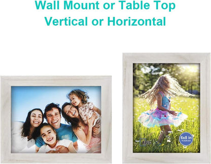 RPJC 5x7 Picture Frames Made of Solid Wood High Definition Glass for Table Top Display and Wall Mounting Photo Frame Black
