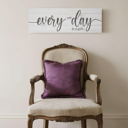 Quotes Wall Decor Enjoy the Little Things Sign Family Wall Signs Canvas Prints Rustic Wooden Wall Art Wood Pictures for Living Room Bedroom Office Home Decor, 6 X 17 Inch Framed