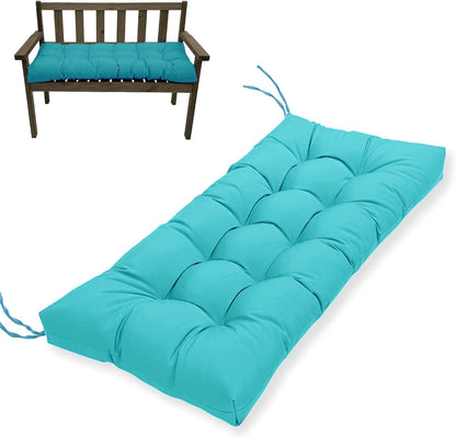 MTMR Outdoor Bench Cushion-44X19 Water-Repellent Tufted Porch Swing Cushions with High Elasticity PP Cotton and Ties Fade-Resistant Patio Outdoor Chair Cushion for Bench Furniture, Indoor Seat Cushion