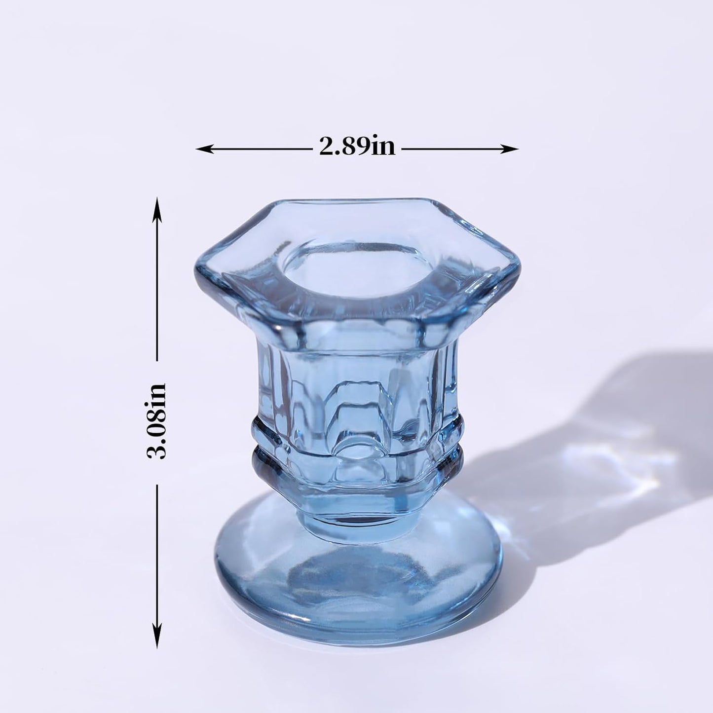 Lanttu Candlestick Holders Bulk, 12 Pcs Glass Candle Holders Set Clear, Crystal Taper Candle Holder for Wedding, Table Centerpiece, Home Decoration