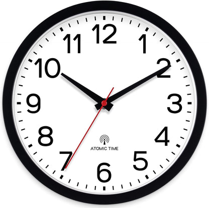 AKCISOT Wall Clock, Modern Small Wall Clocks Battery Operated 8 Inch, Silent Non-Ticking Analog Classic for Office, Home, Bathroom, Kitchen, Bedroom, School(Black)