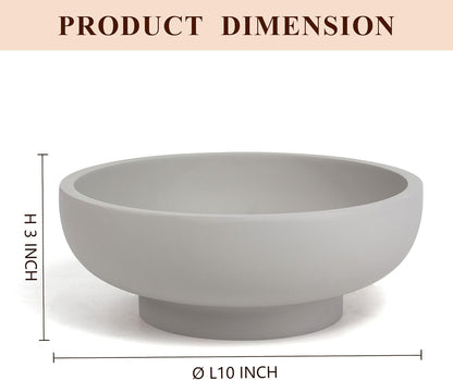 YMXYJM Large Decorative Bowl, Modern Handicraft Resin Bowls for Home Decor, Decorative Fruit Bowl for Kitchen Counter, Stylish Key Bowl for Entry Table, Artificial Stone Resin Beige