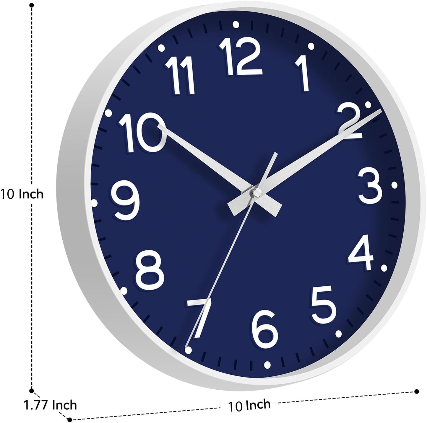 Roymnie Wall Clock Green, Silent Wall Clocks Battery Operated 8 Inch-Modern Non Ticking Analog Clock Decorative for Kitchen Office Bathroom Bedroom(Gold)