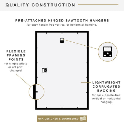 MCS Trendsetter 24x36 Poster Frame Black High-Gloss, Vertical & Horizontal Wall Hanging Large Picture Frame for Photos, Posters & Art Prints (1-Pack)