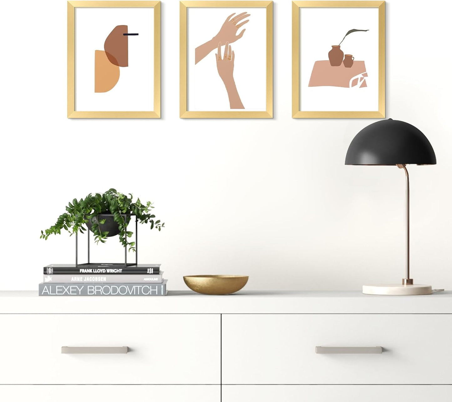 upsimples 11x14 Picture Frame Set of 5, Display Pictures 8x10 with Mat or 11x14 Without Mat, Wall Gallery Photo Frames, Black