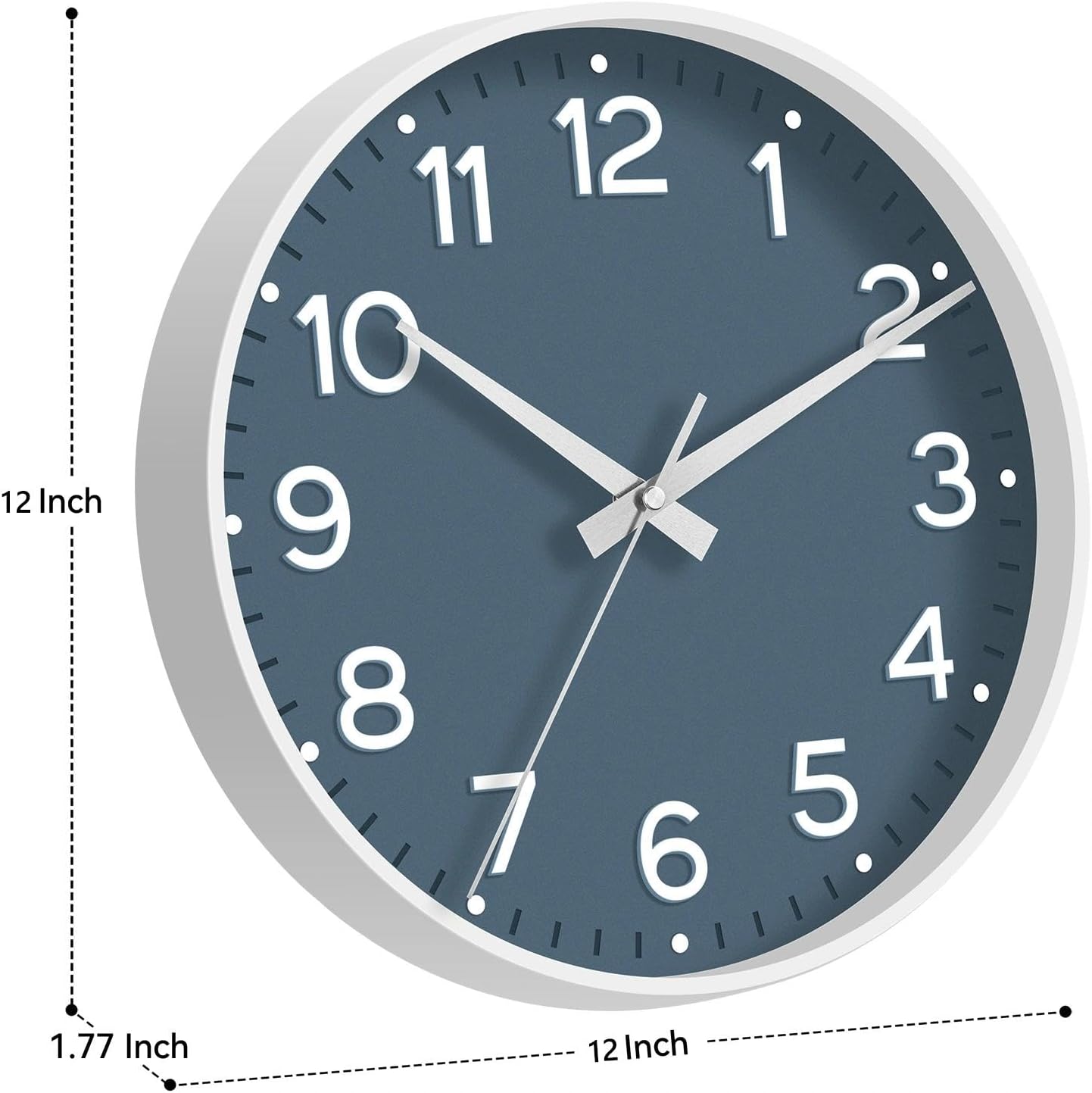 Roymnie Wall Clock Green, Silent Wall Clocks Battery Operated 8 Inch-Modern Non Ticking Analog Clock Decorative for Kitchen Office Bathroom Bedroom(Gold)