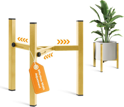 Plant Stand Indoor Adjustable, Metal Modern Indoor Plant Stand, Heavy Duty Plant Stands Outdoor Corner, Stable Plant Holder, Fits 8 to 12 Inches Pots, Black, 1 Pack, Pot & Plant Not Included