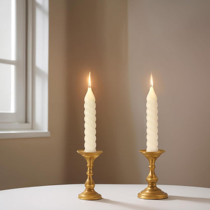 5 Inch Spirat Tapared Candles 10 Pack,0.78" Diameter Ivory Naturel Bee Candles Candlestick,7 Hours Long Lasting Smokeless and Unscented for Home Decoration