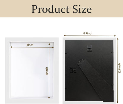 Shadow Box Frame 8x10 - 3 Pack Wood Deep Shadowbox with Glass Shadow Boxes Display Cases Suitable for Photos, Dried Flowers, Handicrafts Picture Frames for Wall (Black)