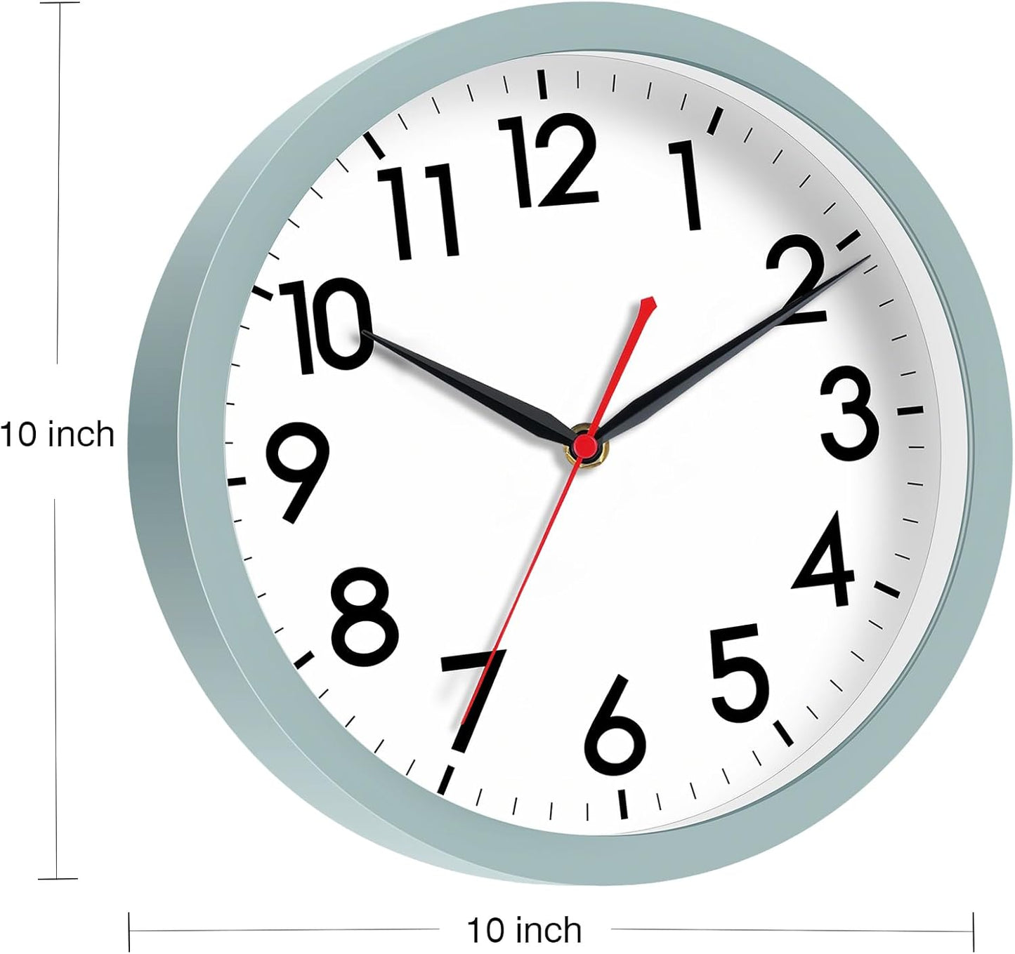 AKCISOT Wall Clock, Modern Small Wall Clocks Battery Operated 8 Inch, Silent Non-Ticking Analog Classic for Office, Home, Bathroom, Kitchen, Bedroom, School(Black)