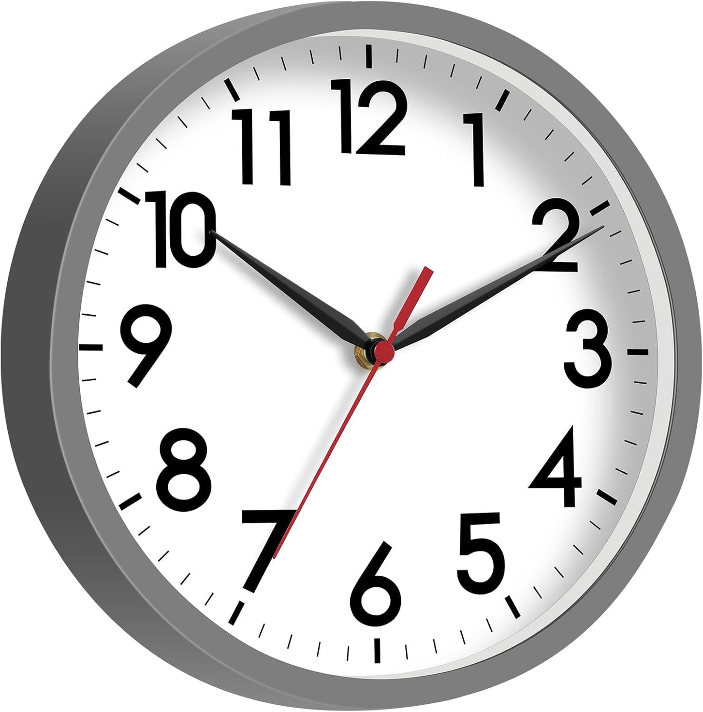 AKCISOT Wall Clock, Modern Small Wall Clocks Battery Operated 8 Inch, Silent Non-Ticking Analog Classic for Office, Home, Bathroom, Kitchen, Bedroom, School(Black)