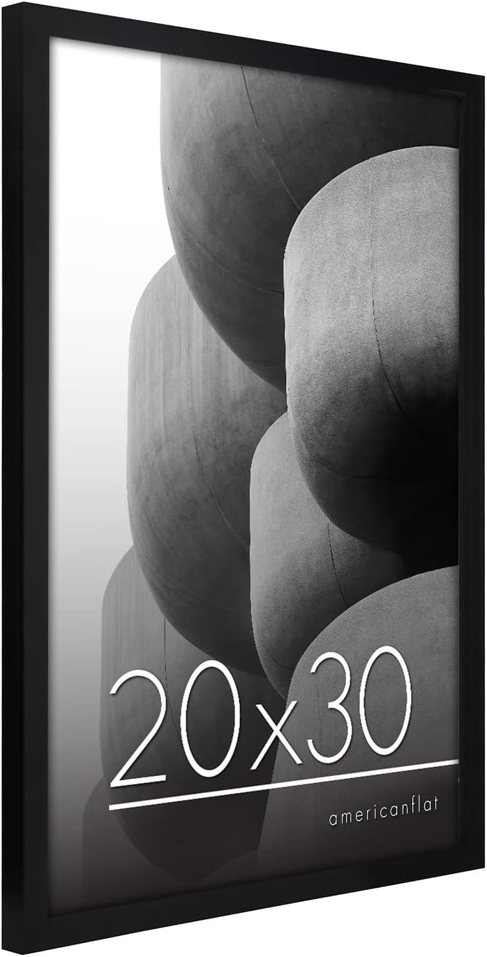 Americanflat 24x36 Poster Frame with Polished Plexiglass - Streamline Collection - Thin Border Picture Frame for Wall Display - Hanging Hardware Included - Black - Colors A