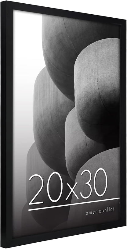 Americanflat 24x36 Poster Frame with Polished Plexiglass - Streamline Collection - Thin Border Picture Frame for Wall Display - Hanging Hardware Included - Black - Colors A