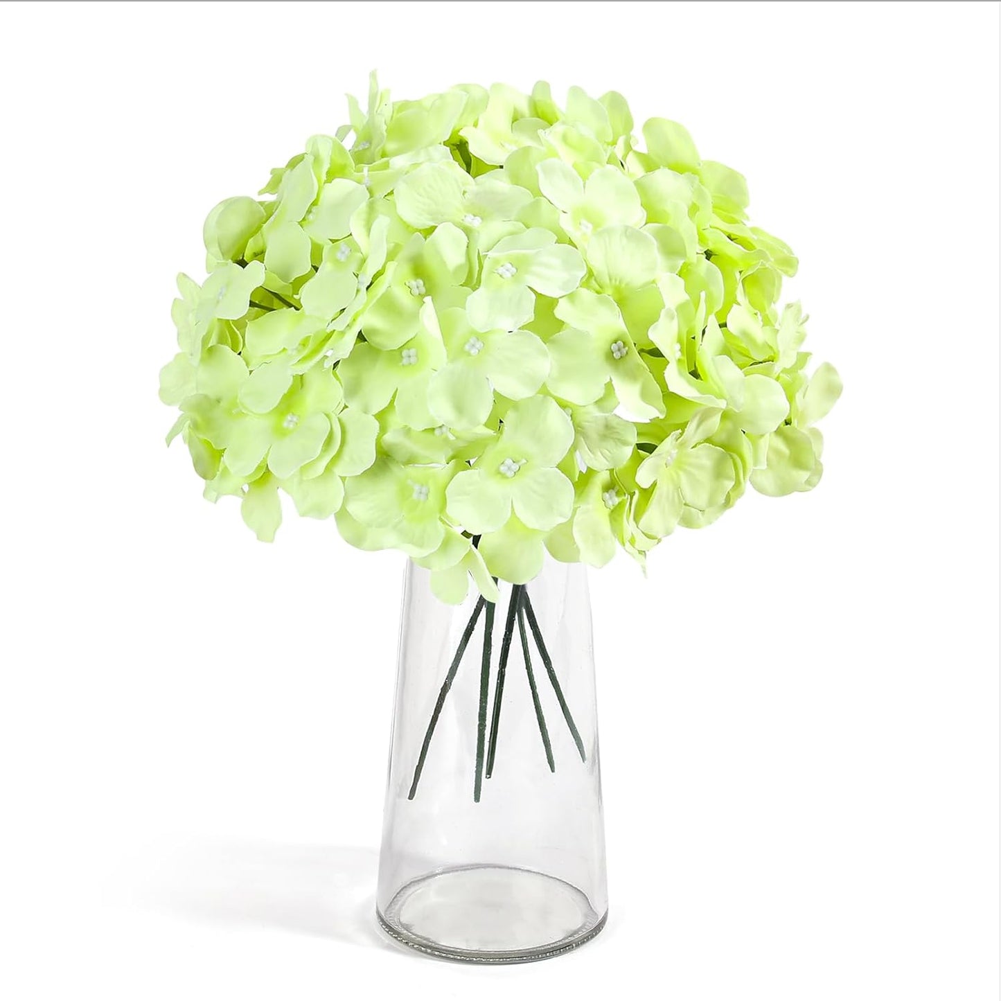 Auihiay 64 PCS Artificial Hydrangea Flowers, Silk Hydrangea Full Flowers Heads with Stems for Wedding Centerpieces, Home, Garden, Baby Shower, Party Decoration (Ivory)