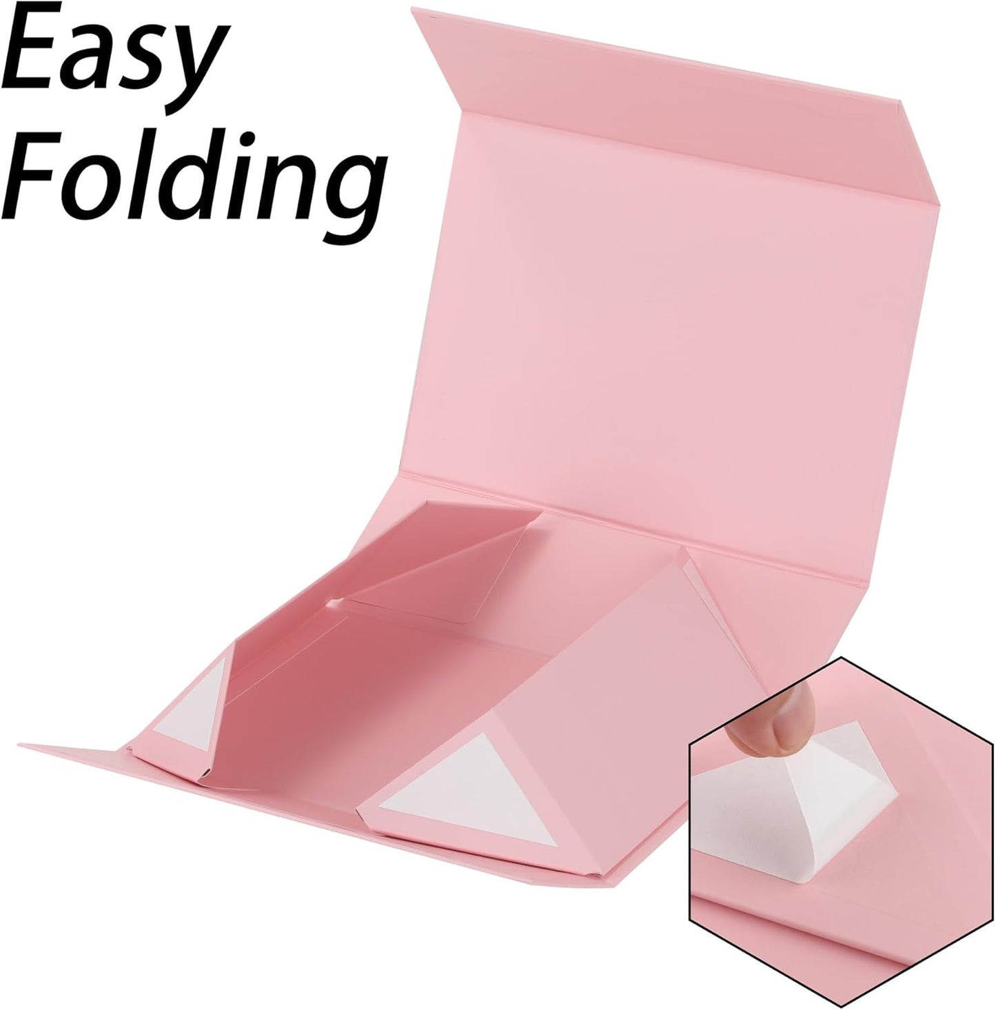 Pink Gift Box,10x7.3x3.5 Gift Boxes With Lids For Presents Includes Ribbon And Diy Printable Sticker Paper,Bridesmaid Proposal Box,Magnetic Gift Box For Birthday,Wedding,Graduation - Colors A