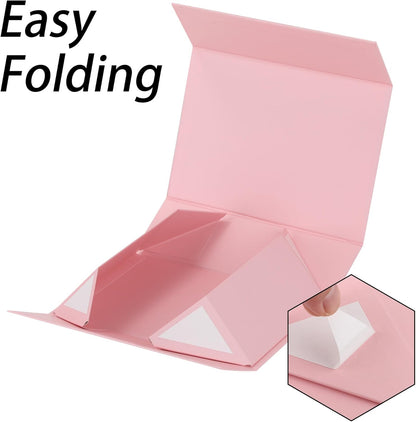 Pink Gift Box,10x7.3x3.5 Gift Boxes With Lids For Presents Includes Ribbon And Diy Printable Sticker Paper,Bridesmaid Proposal Box,Magnetic Gift Box For Birthday,Wedding,Graduation - Colors A