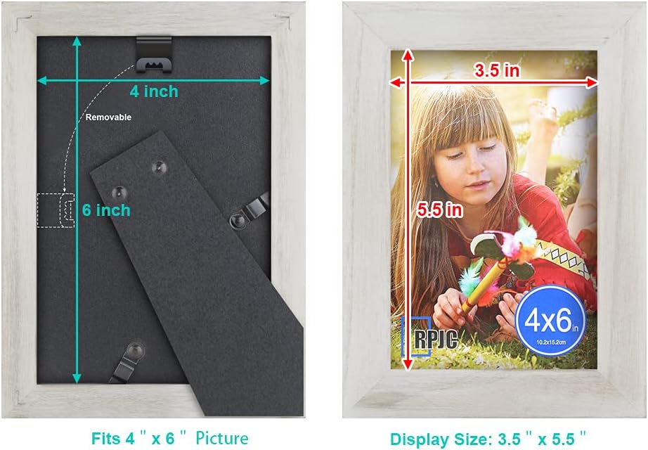 RPJC 5x7 Picture Frames Made of Solid Wood High Definition Glass for Table Top Display and Wall Mounting Photo Frame Black