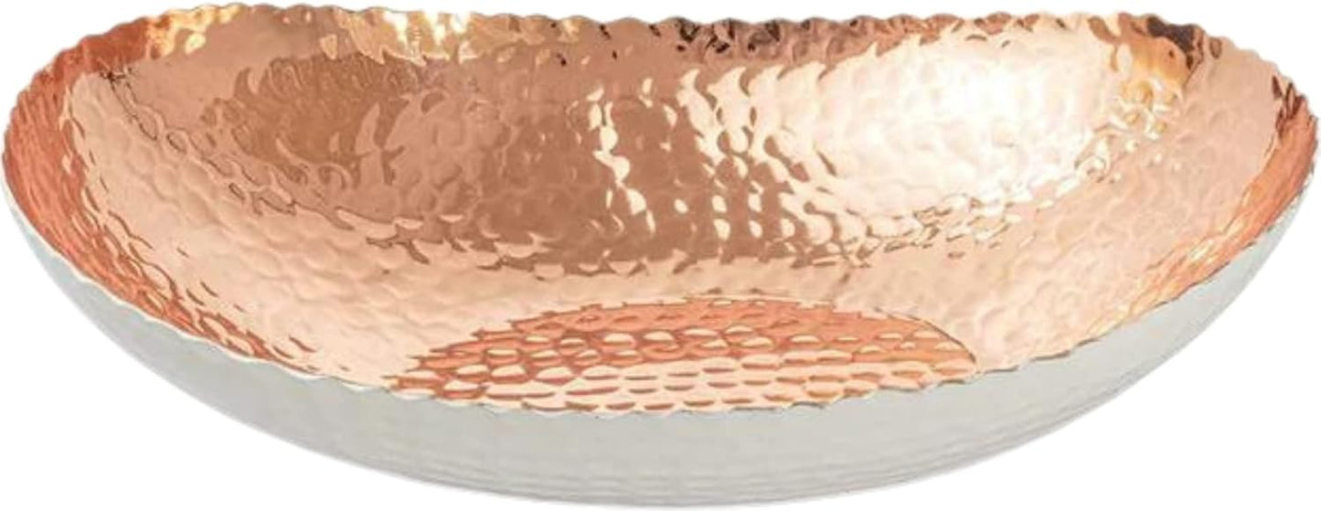 Monarch Abode Decorative Bowl for Home Decor – 7.5-Inch Black and Copper Plated Hand Hammered Key Bowls for Entryway Table, Fruit & Potpourri Bowl for Centerpiece, Modern Catch All Key Holder Bowl