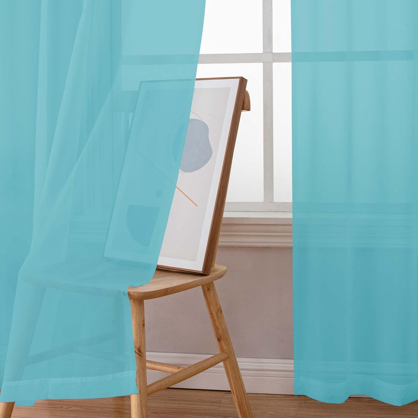 Chyhomenyc Sheer White Valances for Windows 2 Pack, Small Window Curtains for Living Room Bathroom Cafe Laundry Basement, Modern Top Dual Rod Pocket Voile Curtain, 42W x 14L inches, White - Colors A