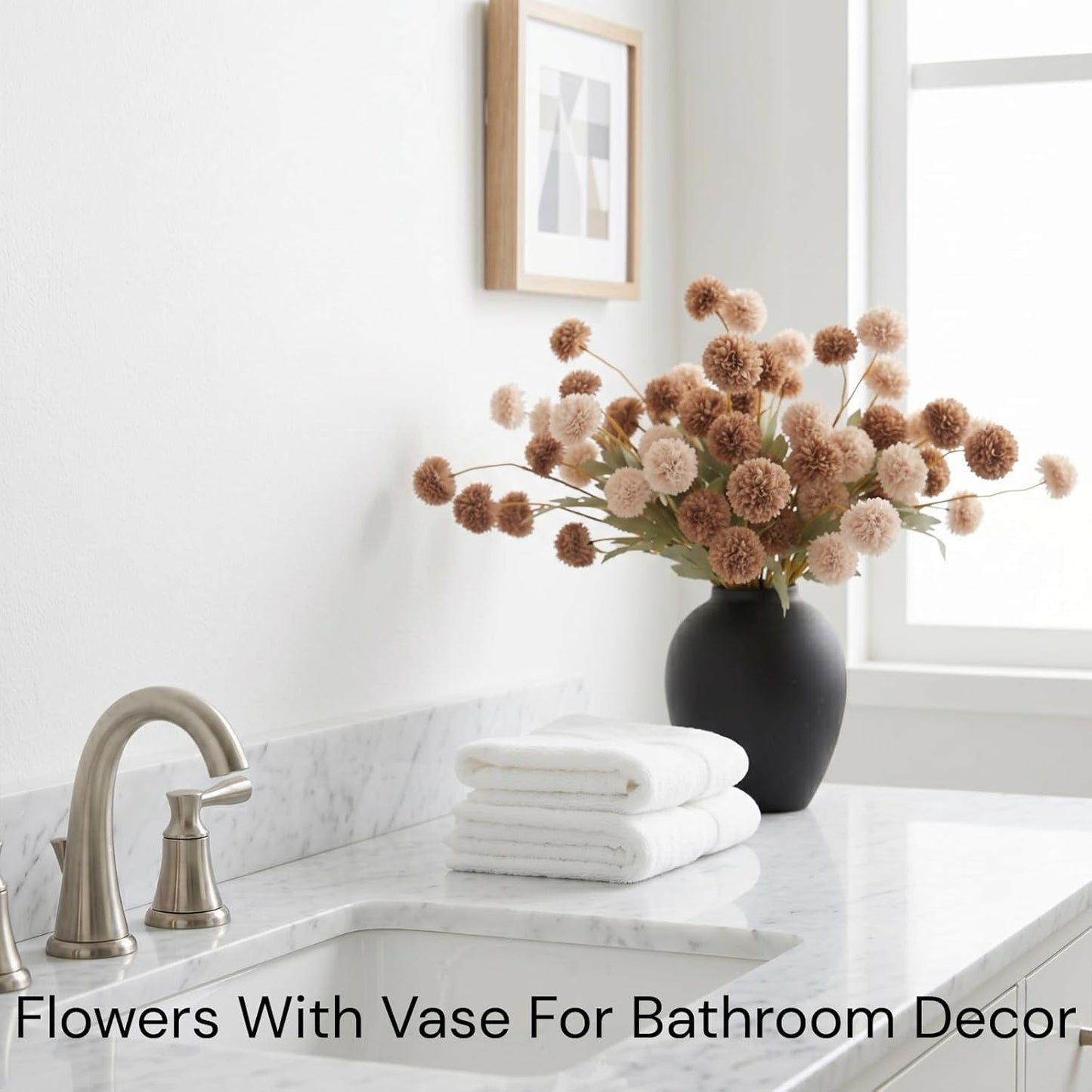 100pcs Artificial Flowers Arrangement With Vase Included, Dining Table Centerpiece Decorations, Fake Flowers in Vase, Dried Pampas Grass Floral Centerpieces, Coffee Table Decor, Centro de Mesa