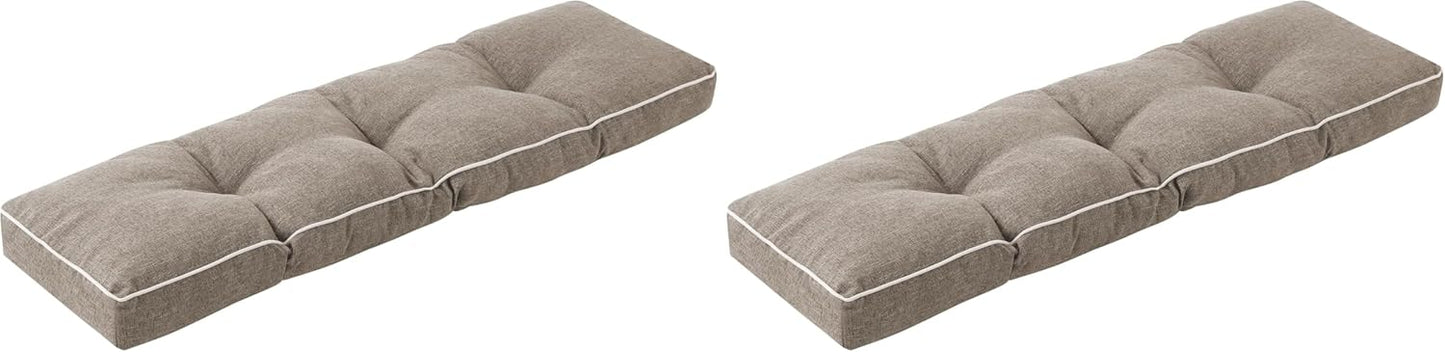 IPYNBAP Bench Cushion, 42 x 16 Inch Patio Furniture Cushions with Durable Ties, Soft Memory Foam Bench Cushions for Indoor/Outdoor Furniture with Non-Slip Bottom, Kitchen&Dining, Dark Grey