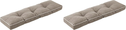 IPYNBAP Bench Cushion, 42 x 16 Inch Patio Furniture Cushions with Durable Ties, Soft Memory Foam Bench Cushions for Indoor/Outdoor Furniture with Non-Slip Bottom, Kitchen&Dining, Dark Grey