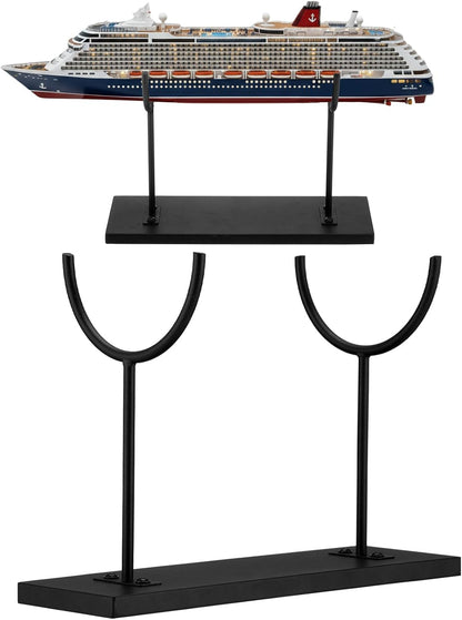 Double U-shaped Metal Display Stand Holder Large Black Rack for Sculptures Art Objects Collections Product Display Stand, Museum Home Office Desktop Tabletop Storage