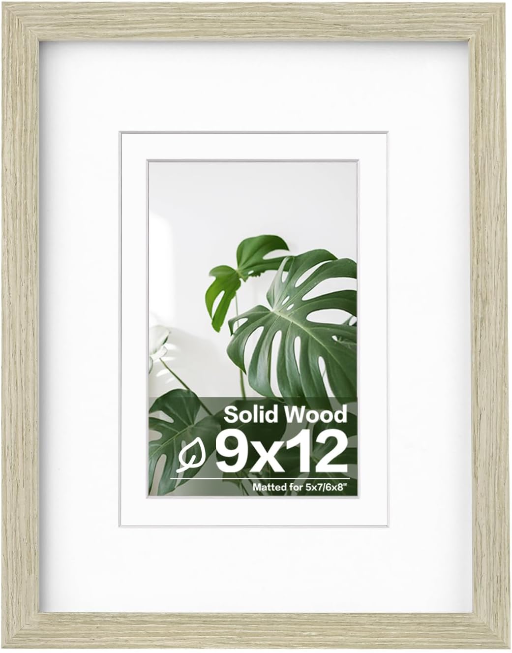 Egofine 12x16 Picture Frame Black, Covered by Plexiglass Made of Solid Wood, Display Pictures 9x12 and 11x14 with Mat or 12x16 Without Mat, for Wall Mounting Photo Frame - Colors B