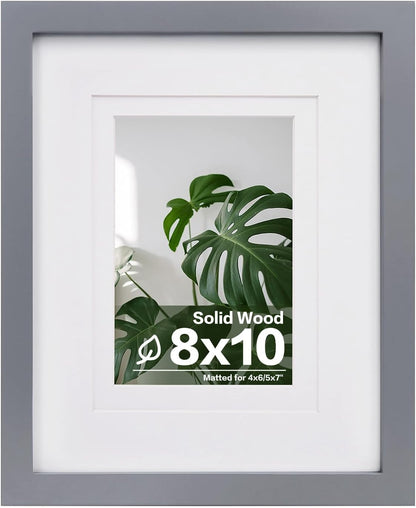 Egofine 12x16 Picture Frame Black, Covered by Plexiglass Made of Solid Wood, Display Pictures 9x12 and 11x14 with Mat or 12x16 Without Mat, for Wall Mounting Photo Frame - Colors B