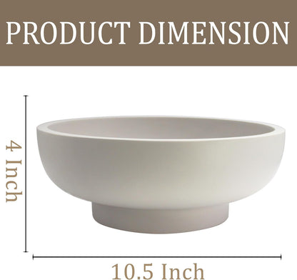 LIN CHUAN Large Decorative Bowl, Fruit Bowl for Kitchen Counter, Modern Resin Bowl for Home Decor, Key Holder for Entry Table, Sand Beige
