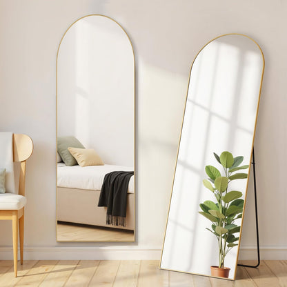 Mirror Full Length, Upgraded 16"x59" Body Wall Mirrors with Shatter-Proof Glass, Floor Standing, Hanging or Leaning, Tall Mirror with Stand Aluminum Alloy Frame for Bedroom Cloakroom